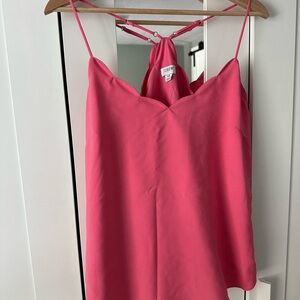 J. Crew Vibrant Pink Strappy Camisole with Scallop Neckline Size 10